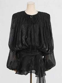 Vestido Feminino Acetinado Plissado -  Izuke