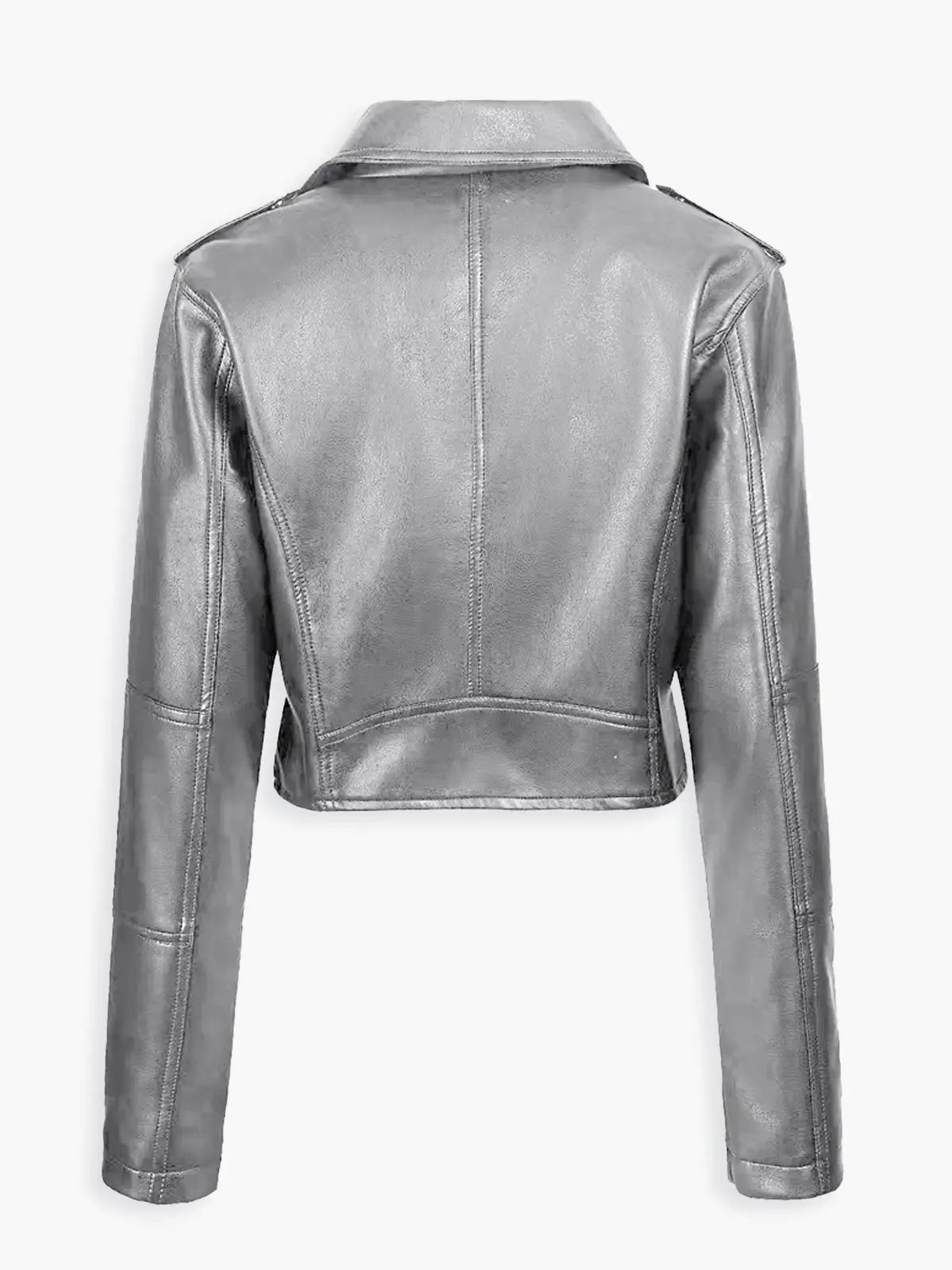 Jaqueta Biker Cropped de Couro Sintético - AiRin