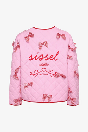 Jaqueta Casual Diária de Cor Sólida com Bolsos e Laço Decorativo com Decote Redondo