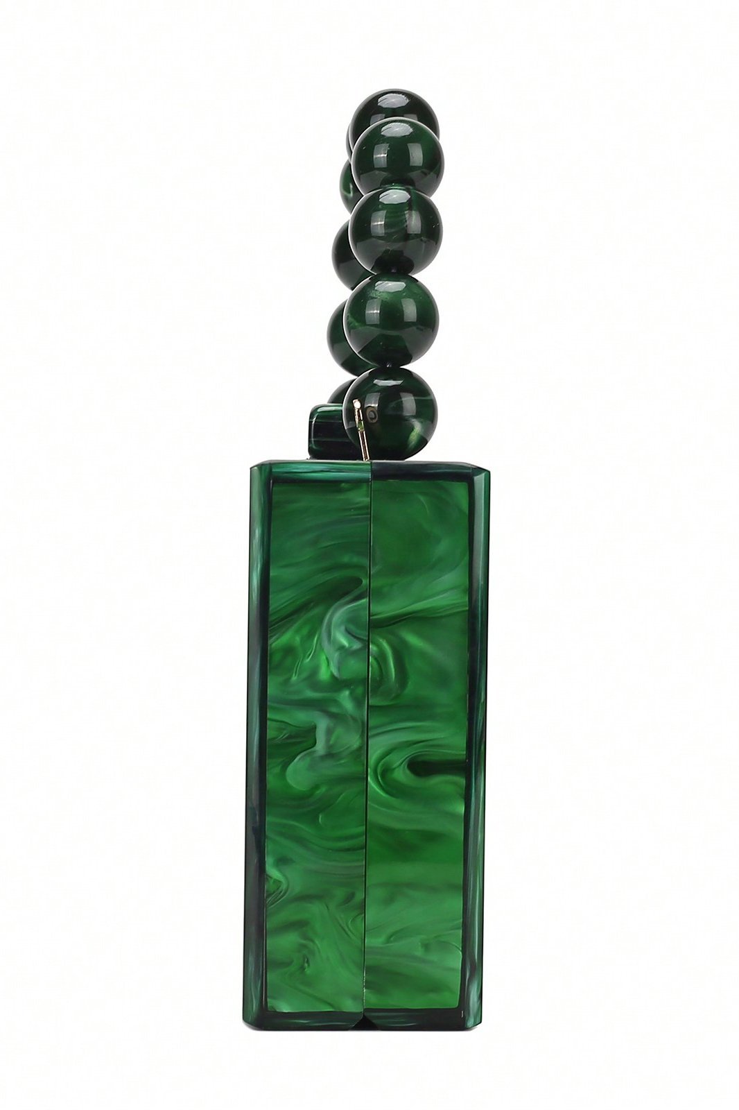 Bolsa Marmorizada com Alça de Corrente com Miçangas