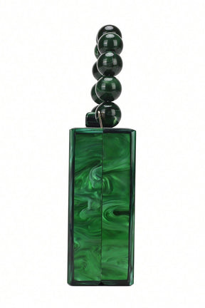 Bolsa Marmorizada com Alça de Corrente com Miçangas