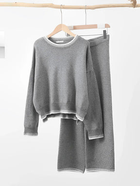 Conjunto Feminino com Suéter e Calça com Detalhes em Crochê - Íris