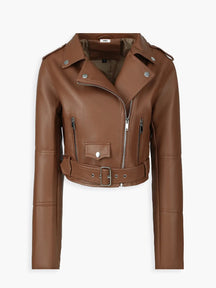 Jaqueta Biker Cropped de Couro Sintético - AiRin
