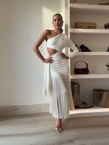 Vestido Feminino Elegante Franjas – Ana