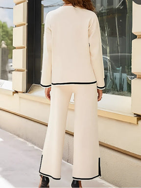 Conjunto Feminino com Blusa Mullet Manga Longa e Calça com Cós Elástico - Ana