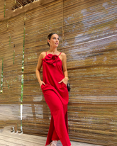 Vestido 3D Fenda Lateral - Flower